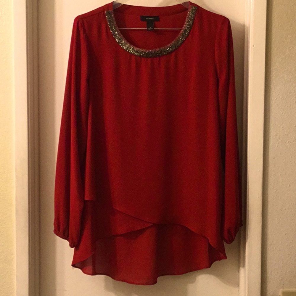 Womens Red Alfani blouse, Sz 8